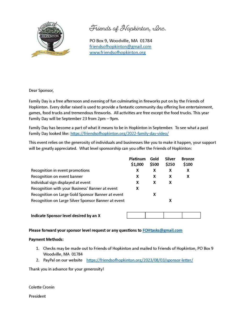 Sponsor Payments 2023